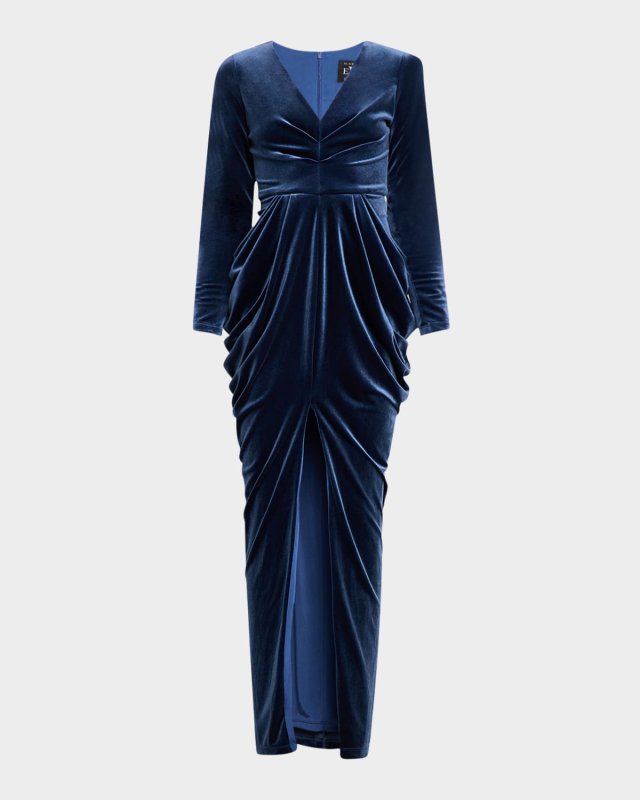 Finnegan Draped Velvet Gown